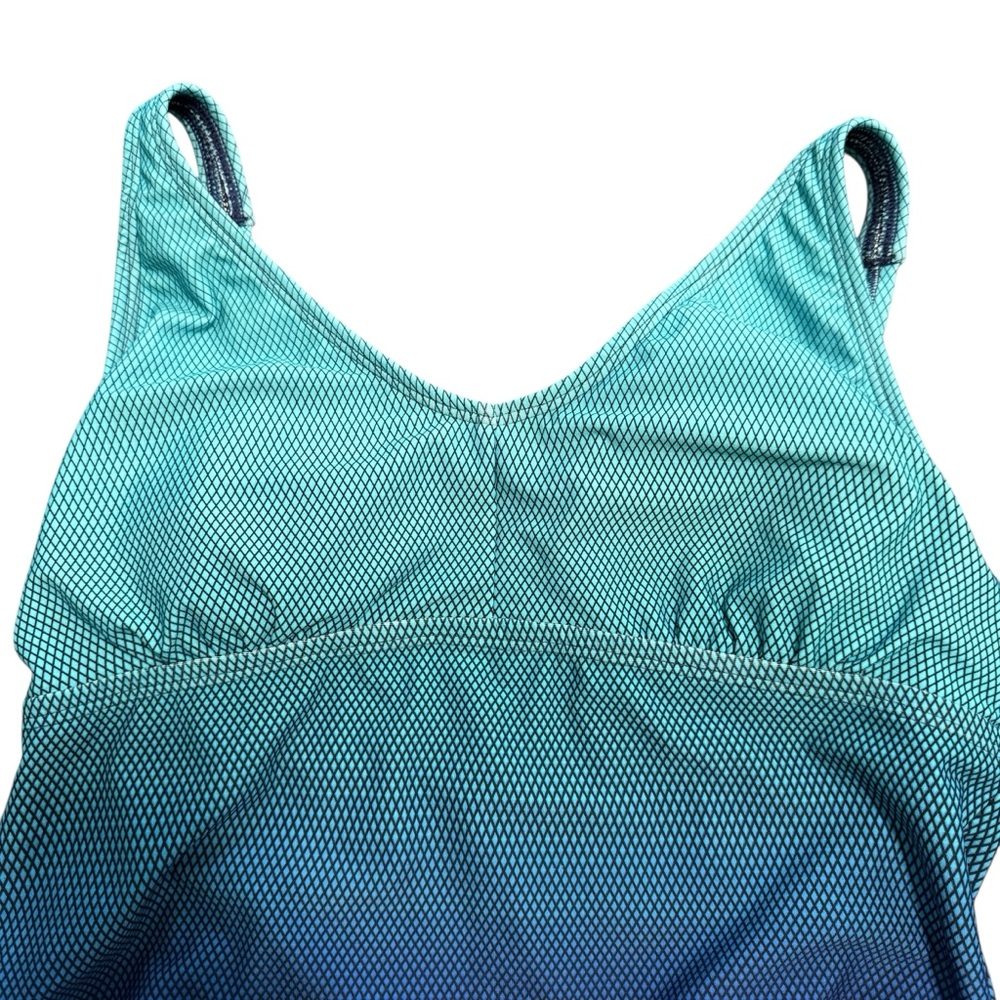 TYR Fishnet V Neck Tankini Women’s Size 14 Teal Navy - Picture 3 of 11